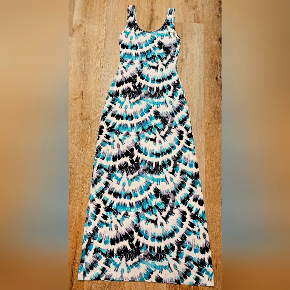 Printed Tie Dye Maxi Dress